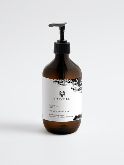 Garvelle Body Wash, Patchouli & Amber Vanilla