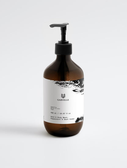 Garvelle Body Wash, Peppermint & Dark Cedar